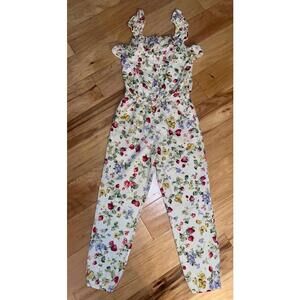 RALPH LAUREN GIRLS IVORY STRAWBERRY & FLORAL ROMPER SIZE 8 EXCELLENT COND LD8